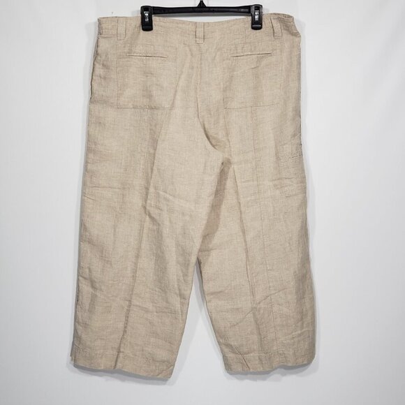 NWT Talbots Beige Irish Linen Cropped Pants Women's size 18 - Picture 4 of 4